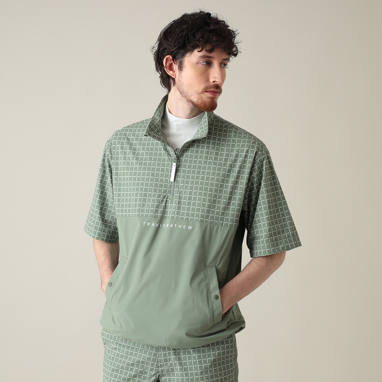 ハーフジップ着脱スリーブジャケット(UNISEX)