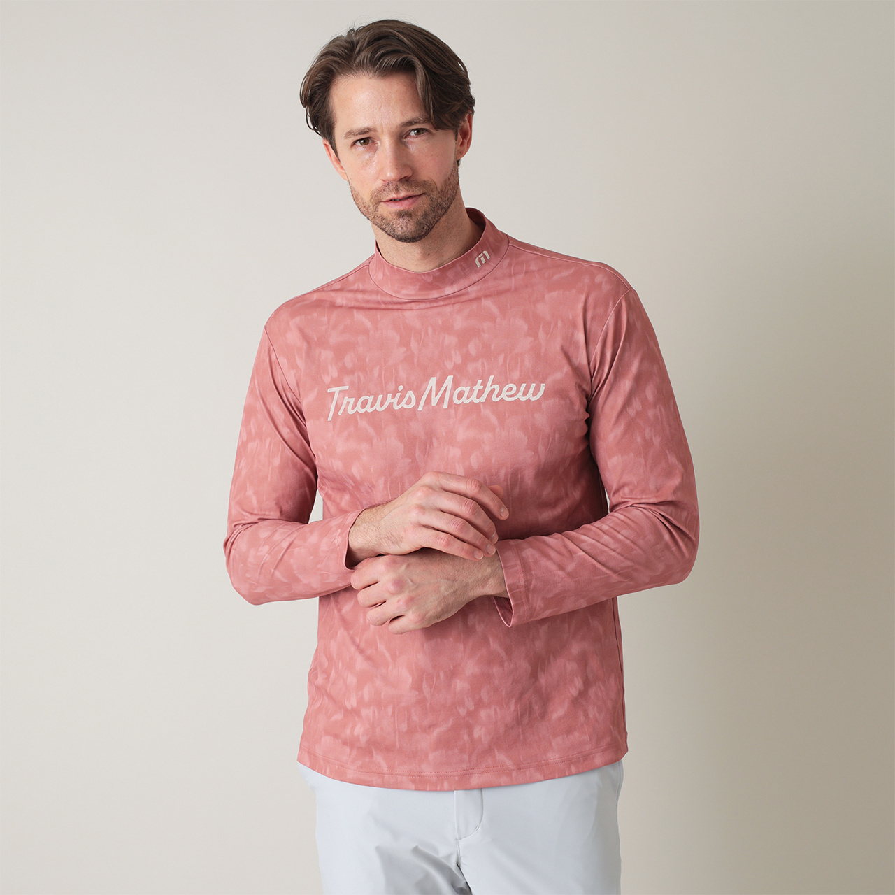 総柄 長袖 モックネック(MENS)