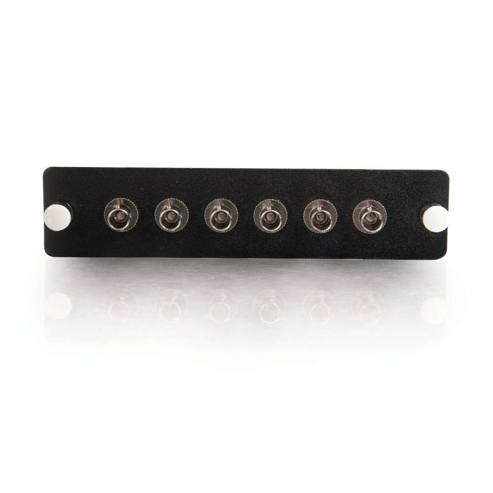 6-Strand, ST, Zirconia Insert, Single-Mode Adapter Panel