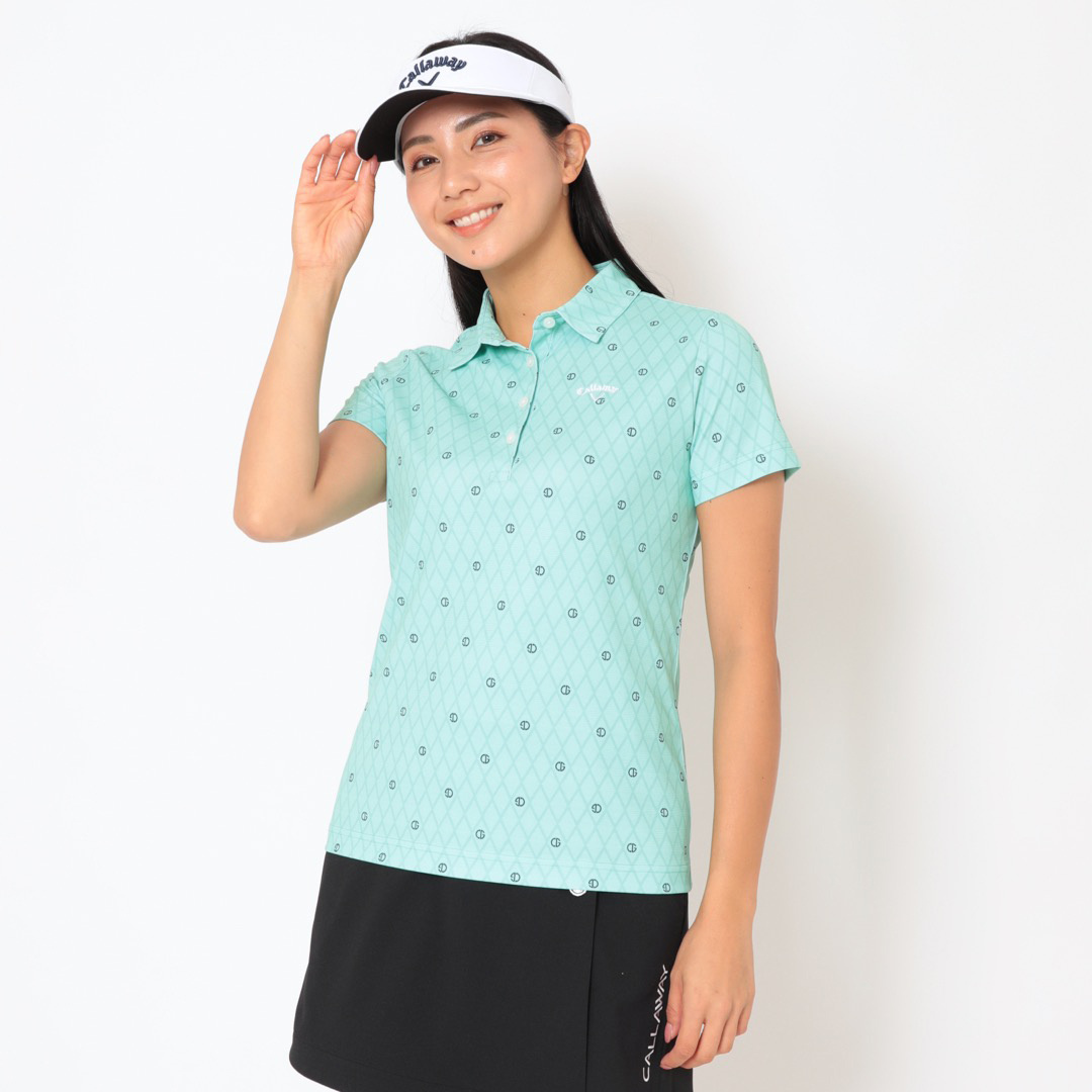 カノコ飛び柄半袖シャツ (WOMENS)