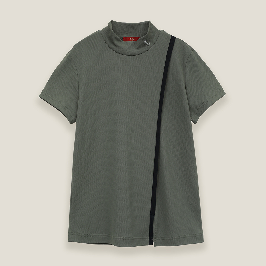 裏クールアイレットカノコ モックネックシャツ (WOMENS)