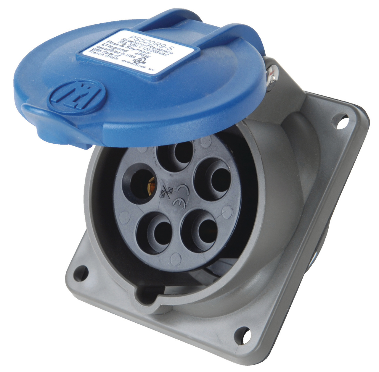 Product image for P&S PS332R9S IEC REC 2P3W 32A 380/4