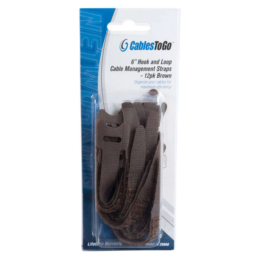 Hook-and-Loop Cable Management Wrap Multipack (12-Pack)