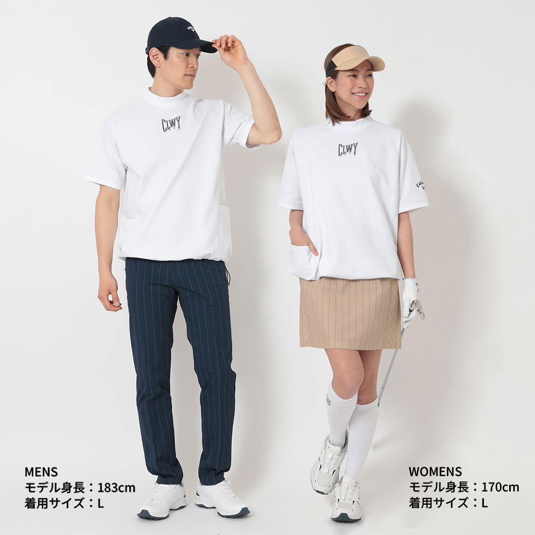 ポンチ半袖モックネック ※S/4Lサイズあり (UNISEX)