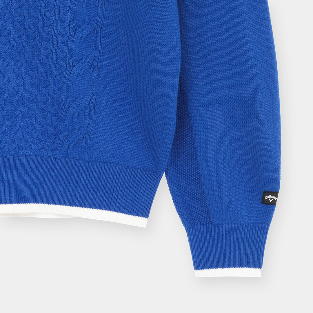 ケーブル編みタートルネックアクリルニット (MENS)