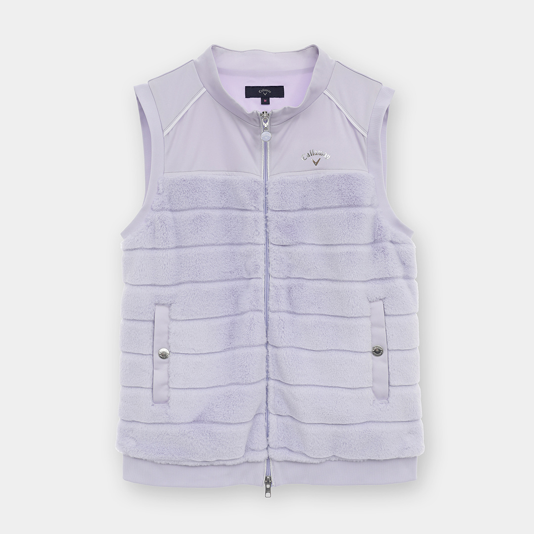 キャロウェイ　ホワイトファーベスト　Mサイズ キャロウェイゴルフウェアホワイトファーベストリバーシブル