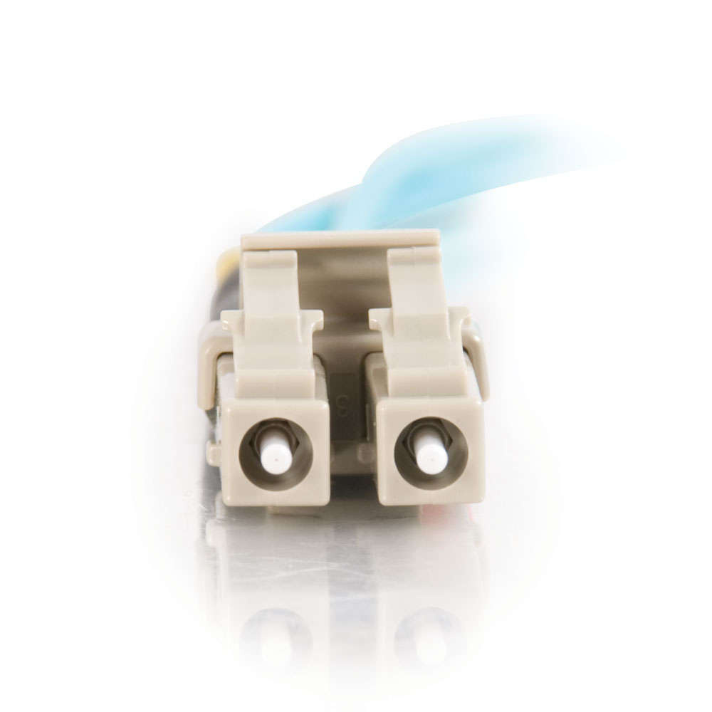 LC-LC 10Gb 50/125 OM3 Duplex Multimode Fiber Optic Cable - Plenum CMP-Rated - Aqua
