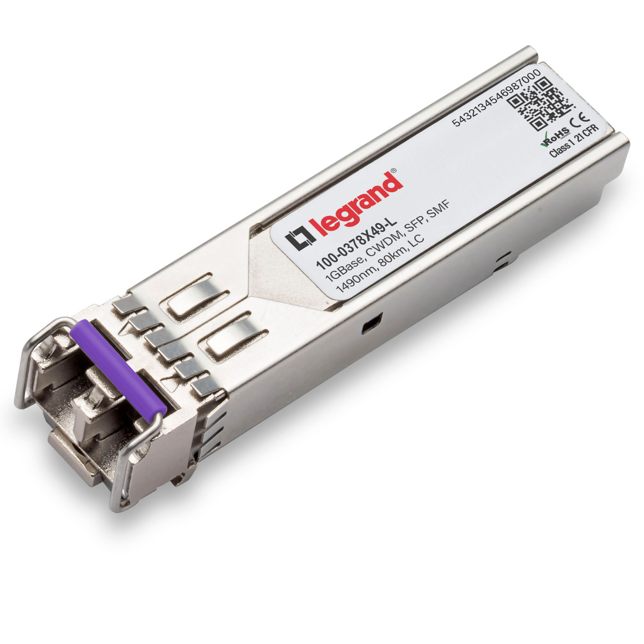 Calix 100-0378X49 Compatible 1000Base-CWDM SFP Transceiver (SMF, 1490nm, 80km, LC Duplex, DDM, I-Temp)