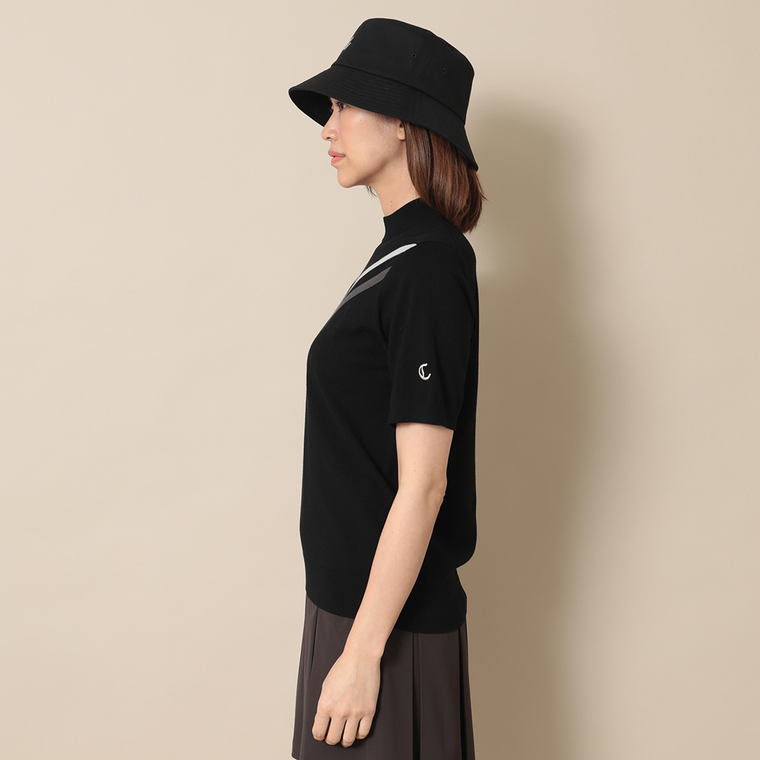インターシャニット半袖シャツ (WOMENS)