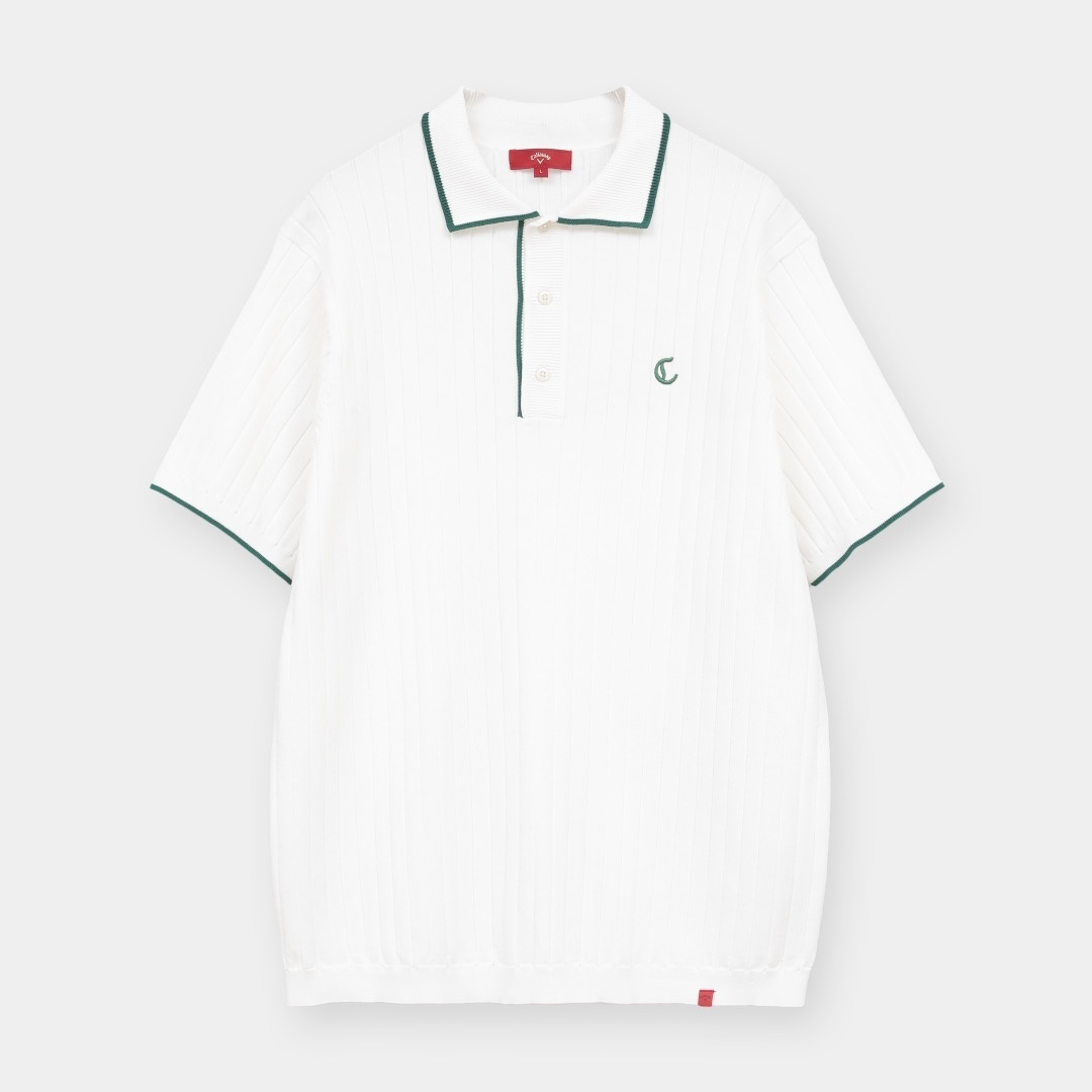 ハイゲージワイドリブニットポロシャツ (MENS)
