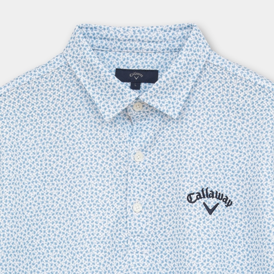 新品＊Callaway かざあなメッシュ ヤシの木 総柄半袖シャツ かざあなメッシュ小ヤシの木総柄半袖シャツ ※4Lサイズあり (MENS)