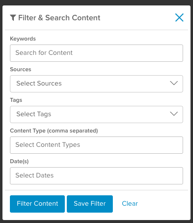 Filtering fields