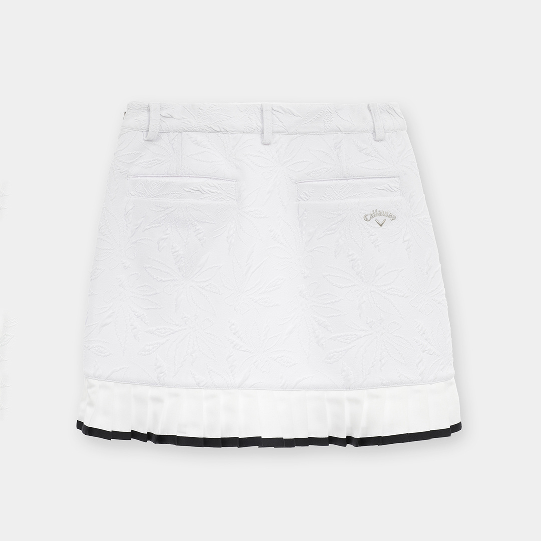 フラワージャカード裾プリーツスカート (WOMENS)