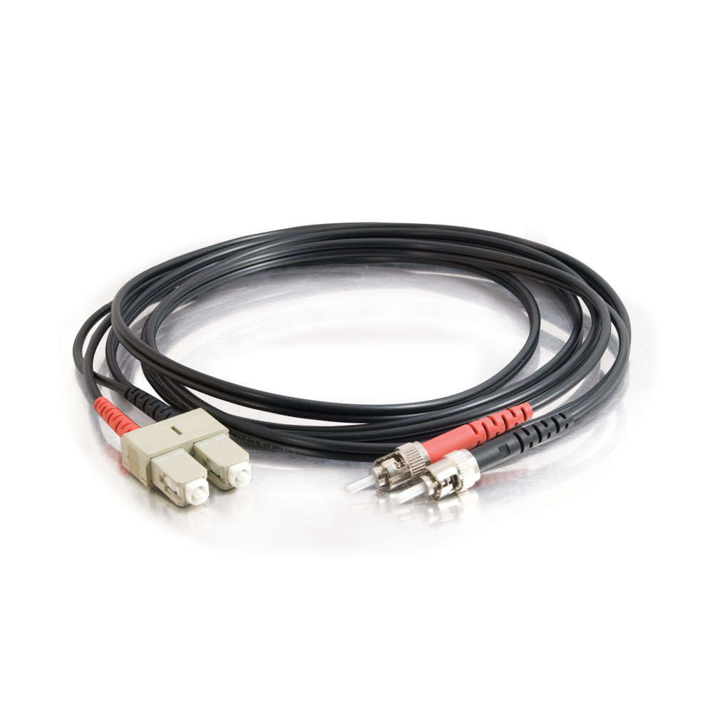SC-ST 50/125 OM2 Duplex Multimode PVC Fiber Optic Cable - Black