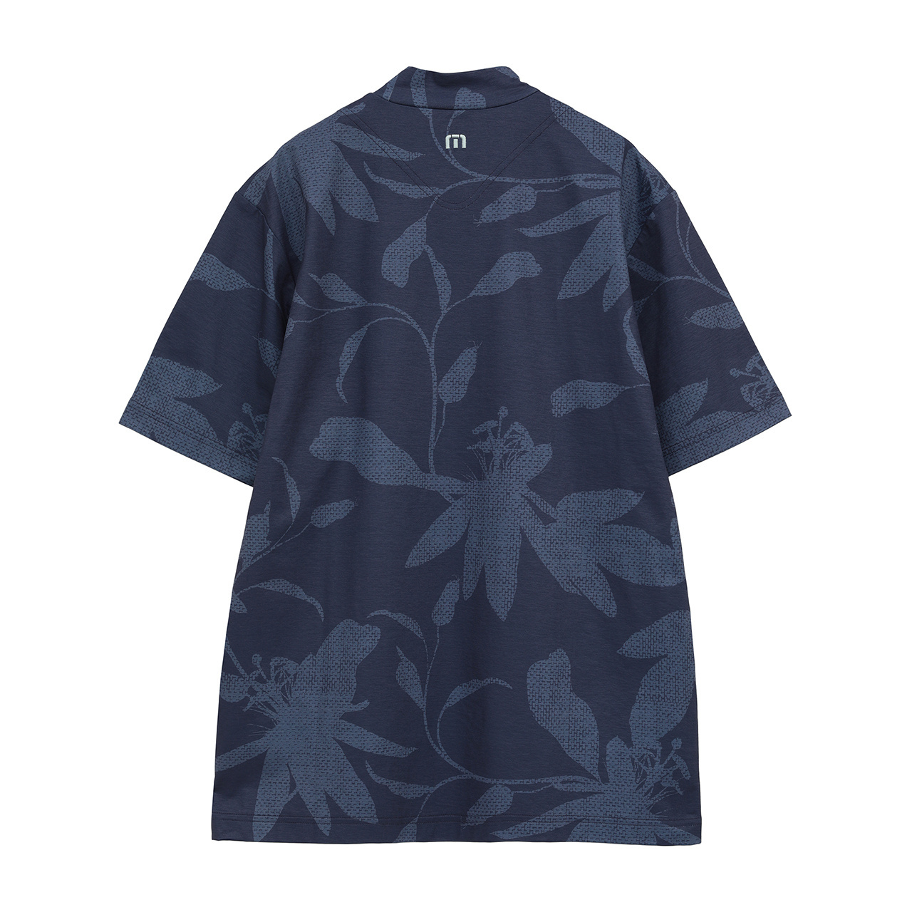 フラワー柄 半袖 モックネック(MENS)