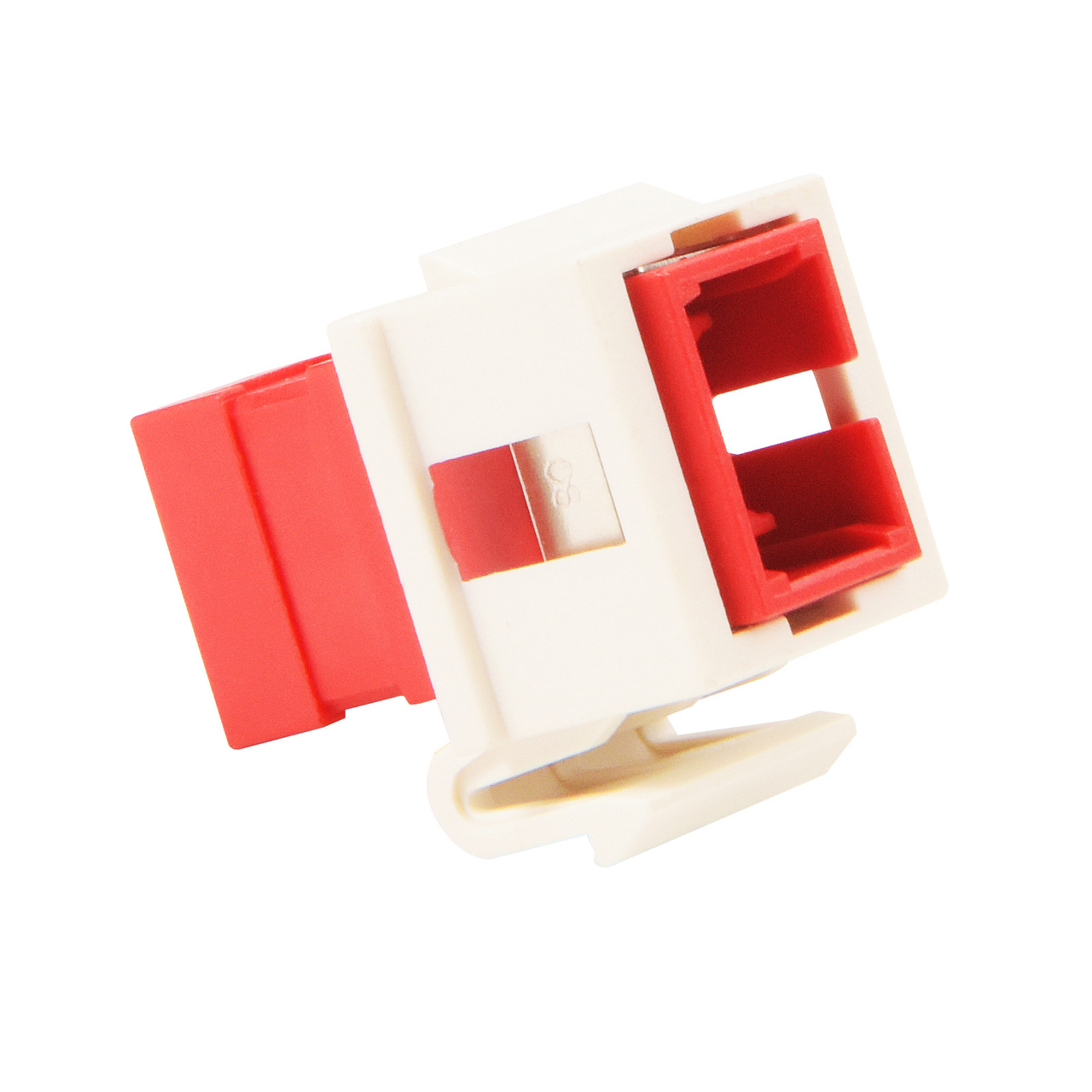 SC Simplex red adapter with ivory housing