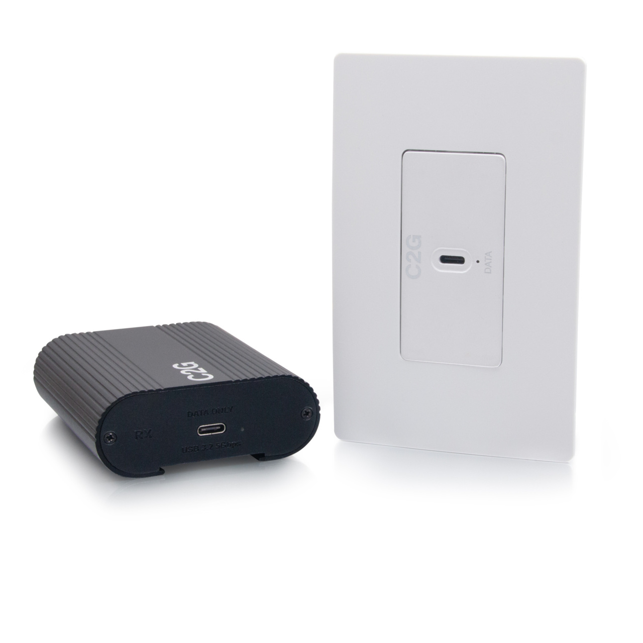 Superbooster 1-Port USB over Cat6a Wall Plate to Box Extender Kit  