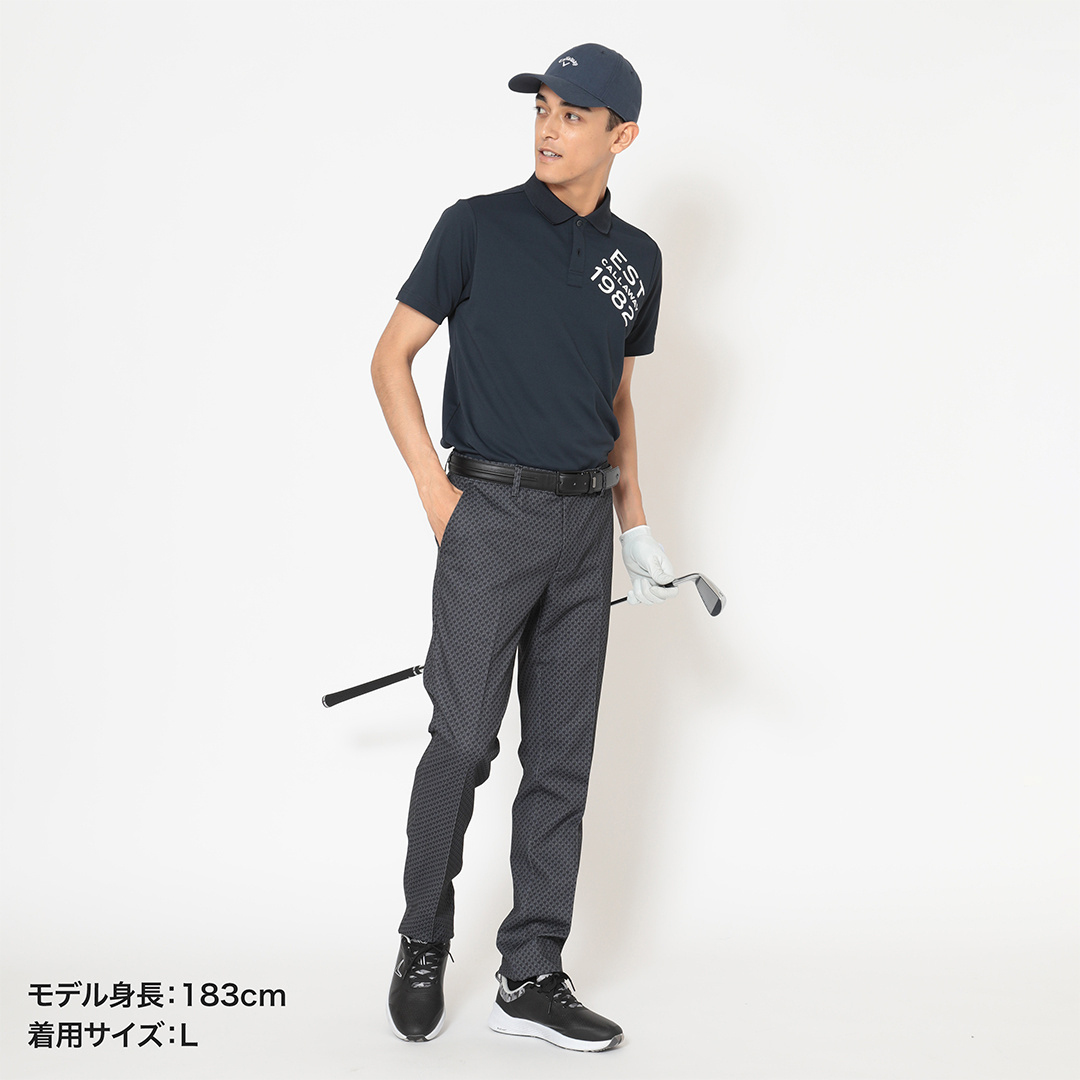 2WAYストレッチピケ千鳥柄テーパードパンツ (MENS)