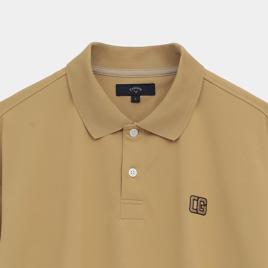 ポリエステルカノコオーバーサイズ半袖ポロシャツ (MENS)