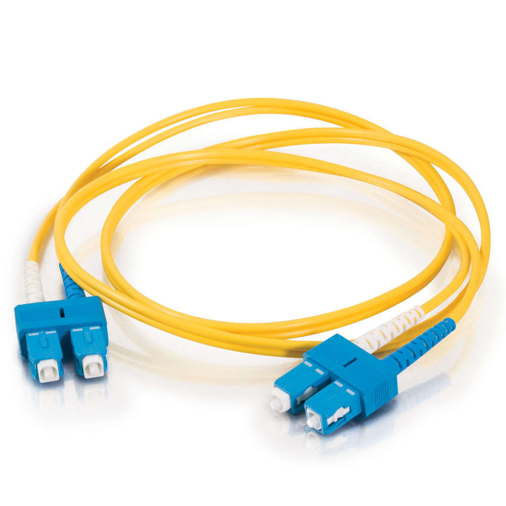 SC-SC 9/125 OS2 Duplex Single-Mode PVC Fiber Optic Cable (USA-Made) - Yellow