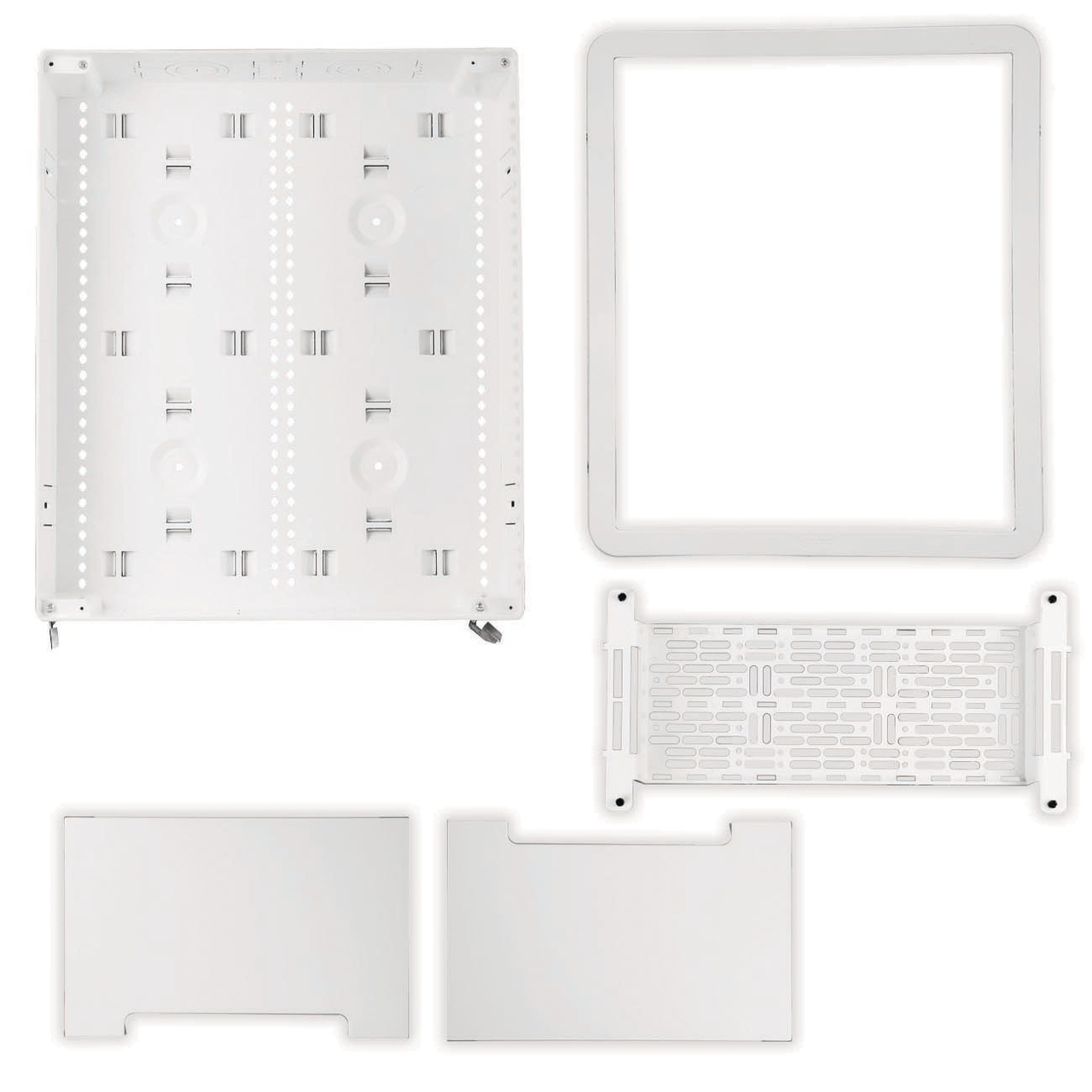 Components of the 17" Dual-Purpose In-Wall Enclosure