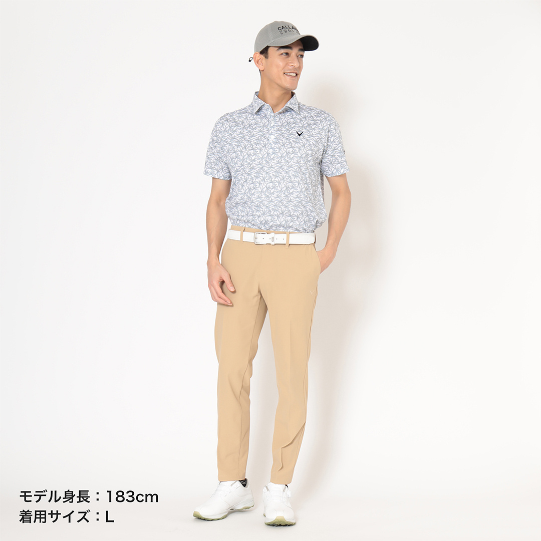 取扱店舗限定】かざあなメッシュヤシの木総柄半袖シャツ ※4Lサイズあり