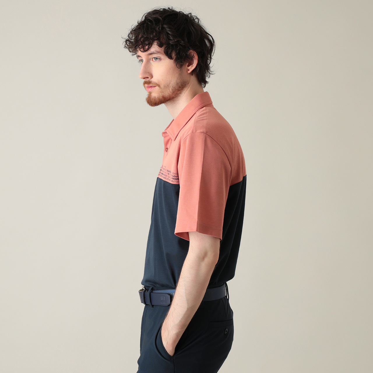 オンライン限定】半袖バイカラーポロ(MENS)
