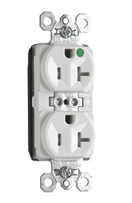 PlugTail® Tamper-Resistant Hospital Grade Receptacle, Back and Side Wire, 20A, 125V, White