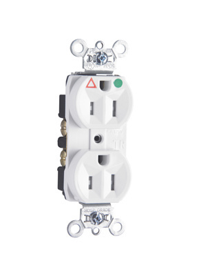 Tamper-Resistant Isolated Ground Hospital Grade Receptacle, Back and Side Wire, 15A, 125V, White