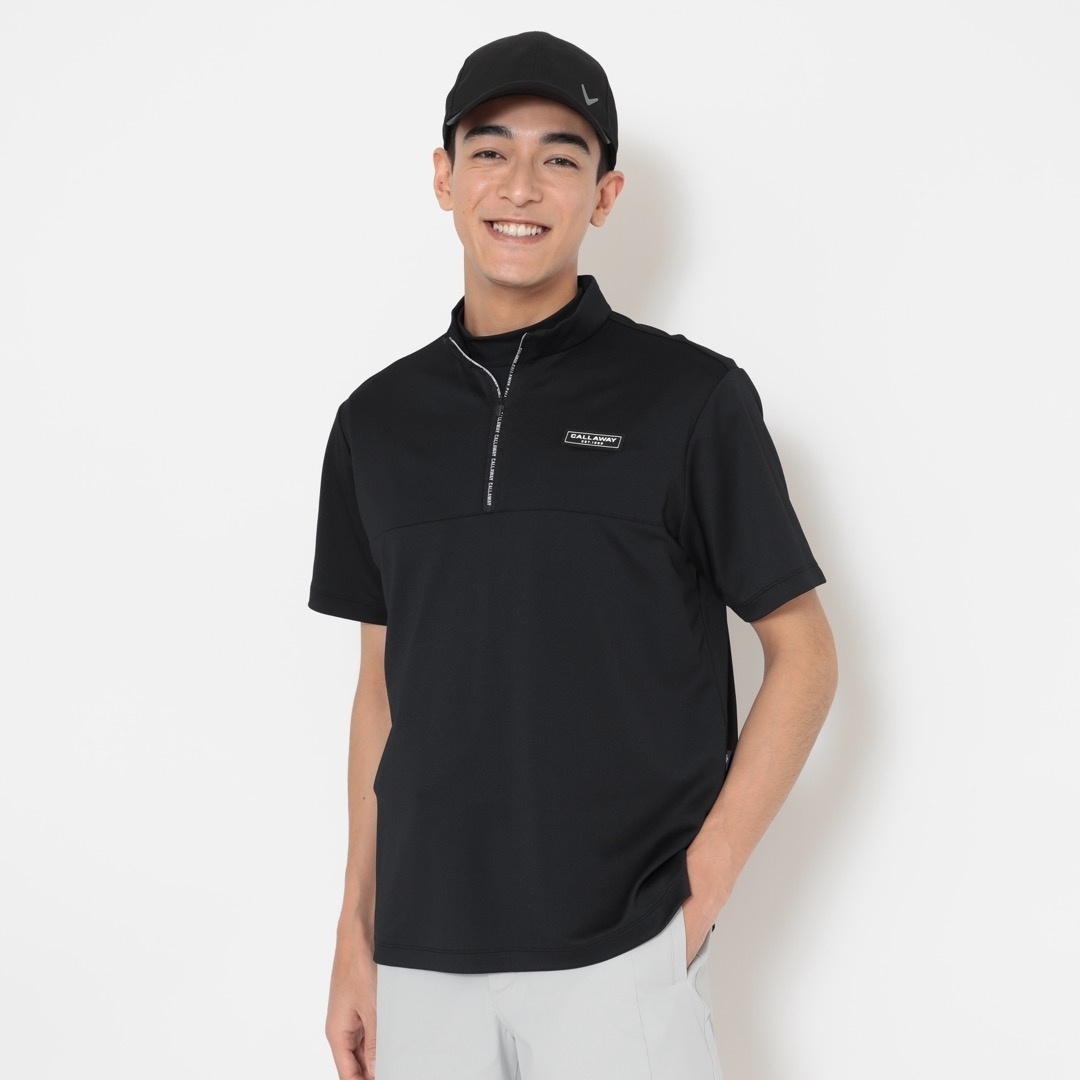 3℃裏クールハーフジップ半袖モックネック ※4Lサイズあり (MENS)