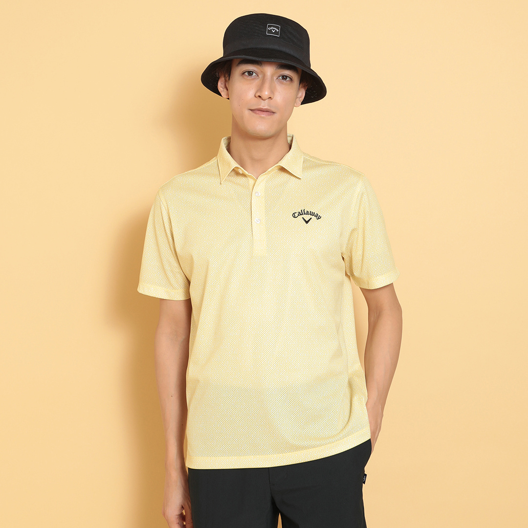 アルアバイル　22SS ボタニカルプリントフリルマオカラー半袖シャツ2 イエロー アルアバイル22SS ボタニカルプリントフリルマオカラー半袖シャツ2