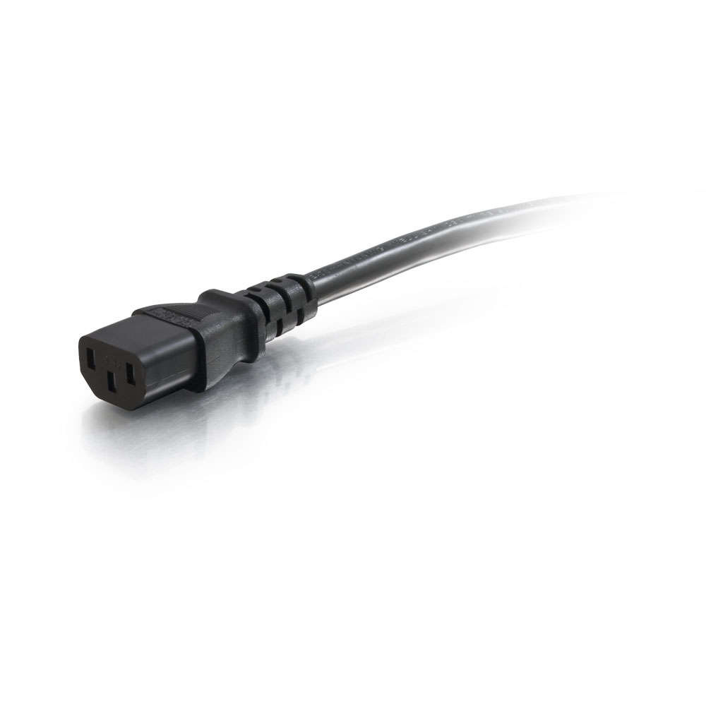 16 AWG Hospital Grade Power Cord (NEMA 5-15P to IEC320C13) - Black (TAA)