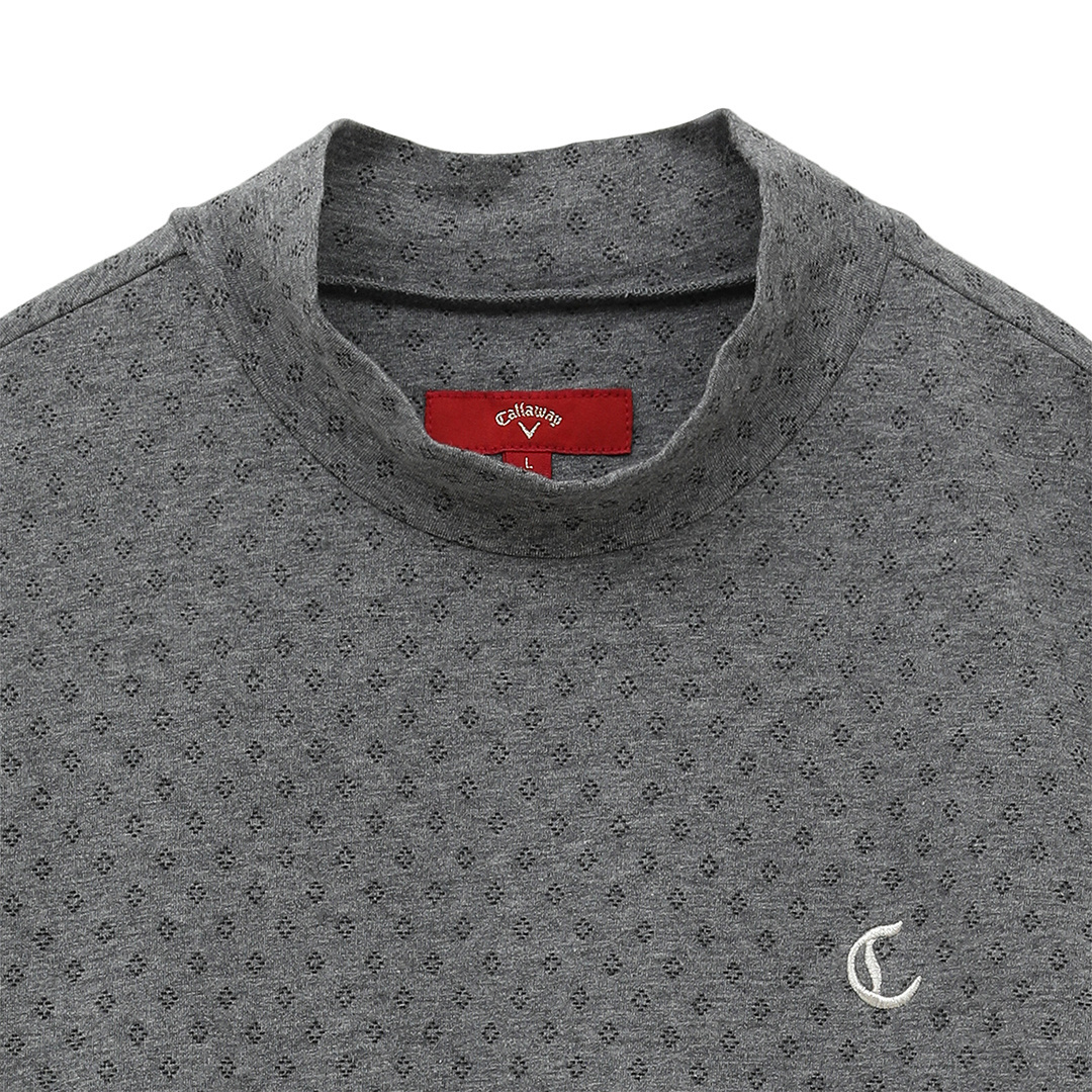 Titleist 幾何学模様 長袖ジャケット グレー 幾何学プリント綿ベア天