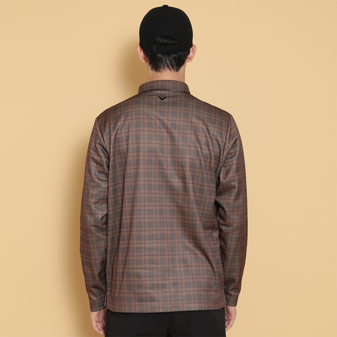 チェックプリント裏起毛シャツ (MENS)