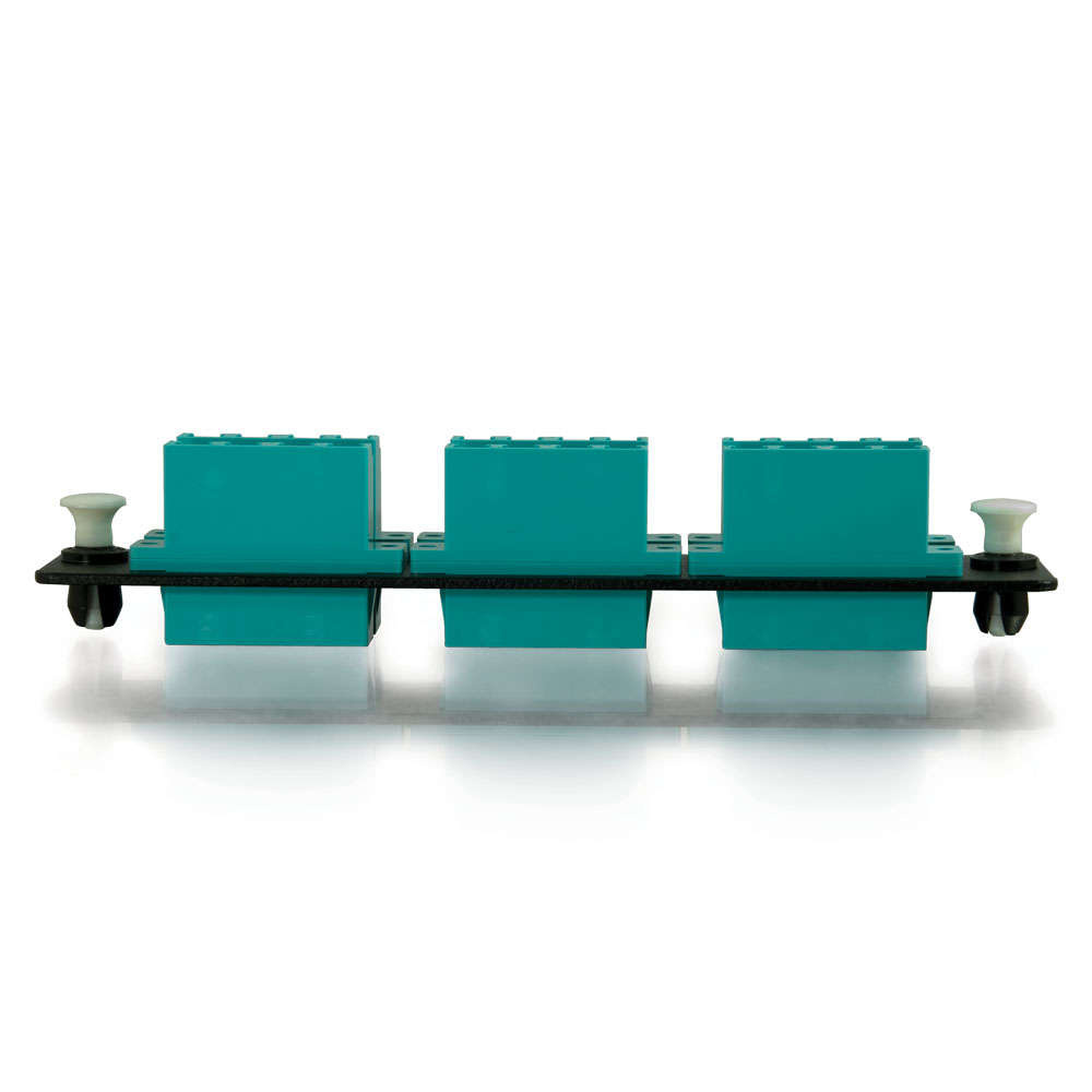 24-Strand, LC Quad, PB Insert, Multimode, Aqua Adapter Panel
