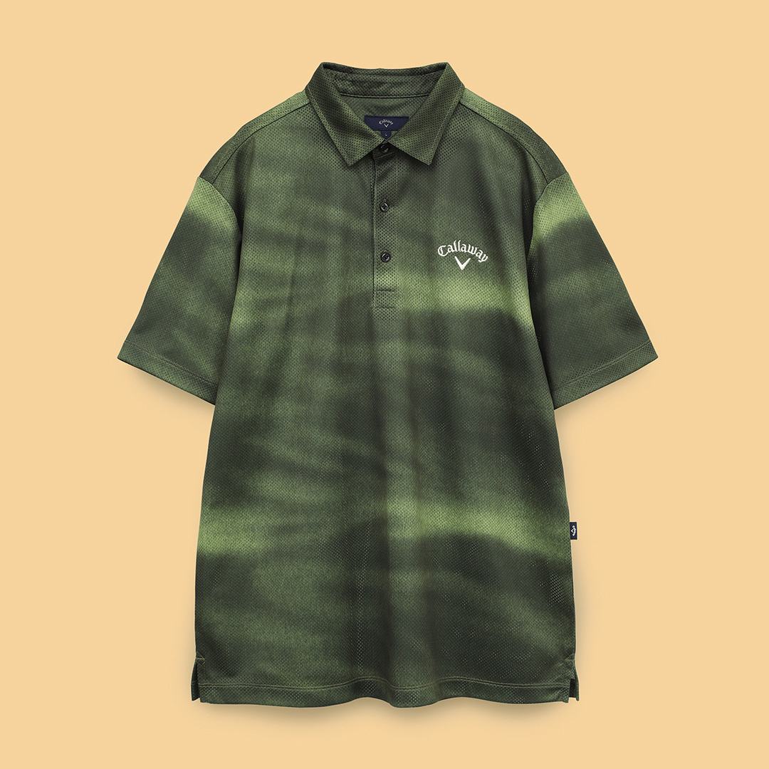 【Callaway 】かざあなメッシュ シャツ かざあなメッシュ水面プリントシャツ ※4Lサイズあり (MENS)