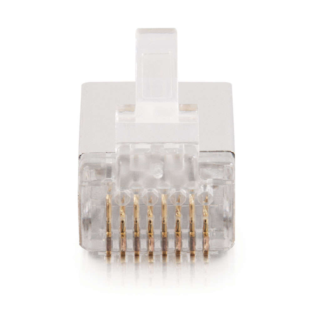 RJ45 Shielded Cat5e Modular Plug (with Load Bar) for Round Solid or Stranded Cable Multipack (50 pack)