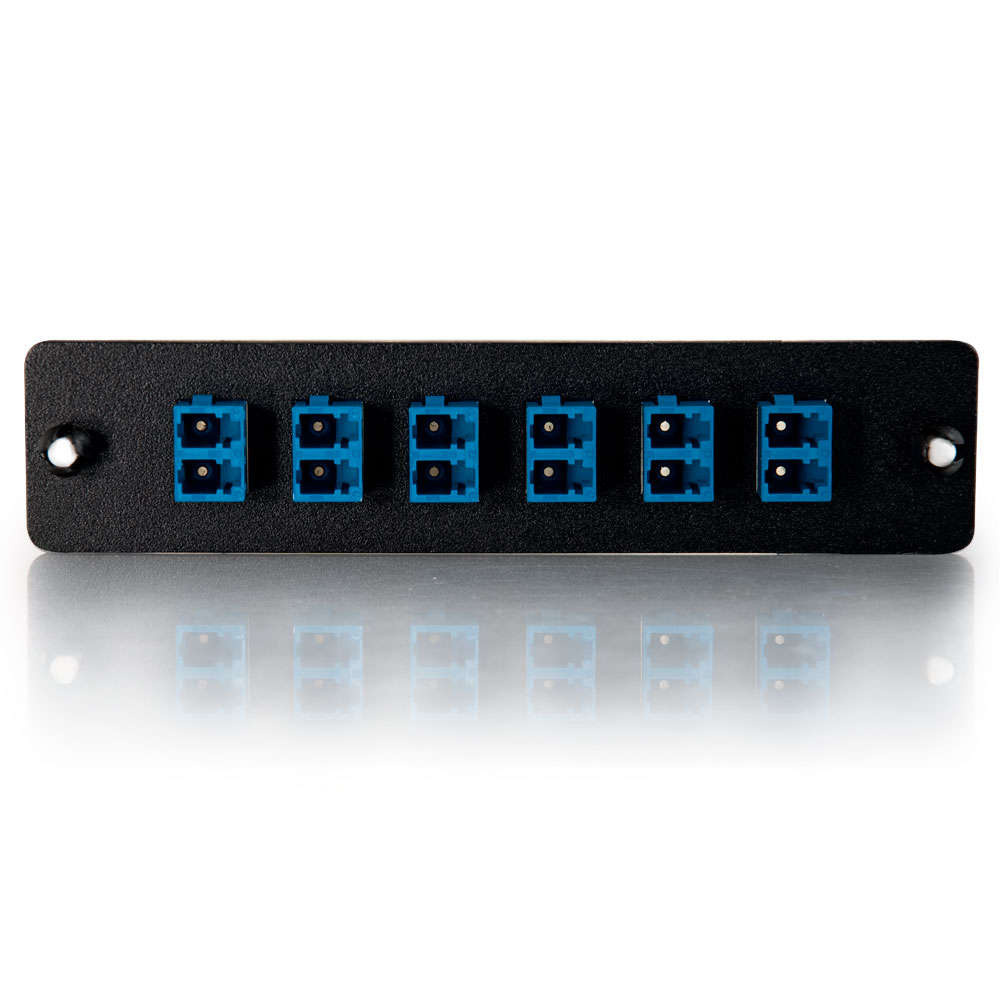 12-Strand, LC Duplex, PB Insert, Multimode/Single-Mode, Blue Adapter Panel