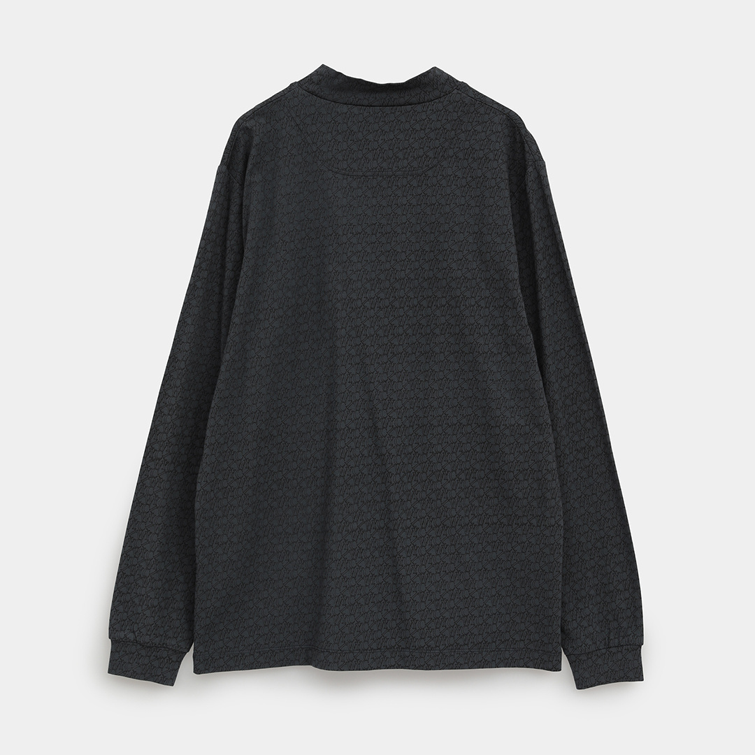 ロゴプリントストレッチ天竺モックネック (MENS)