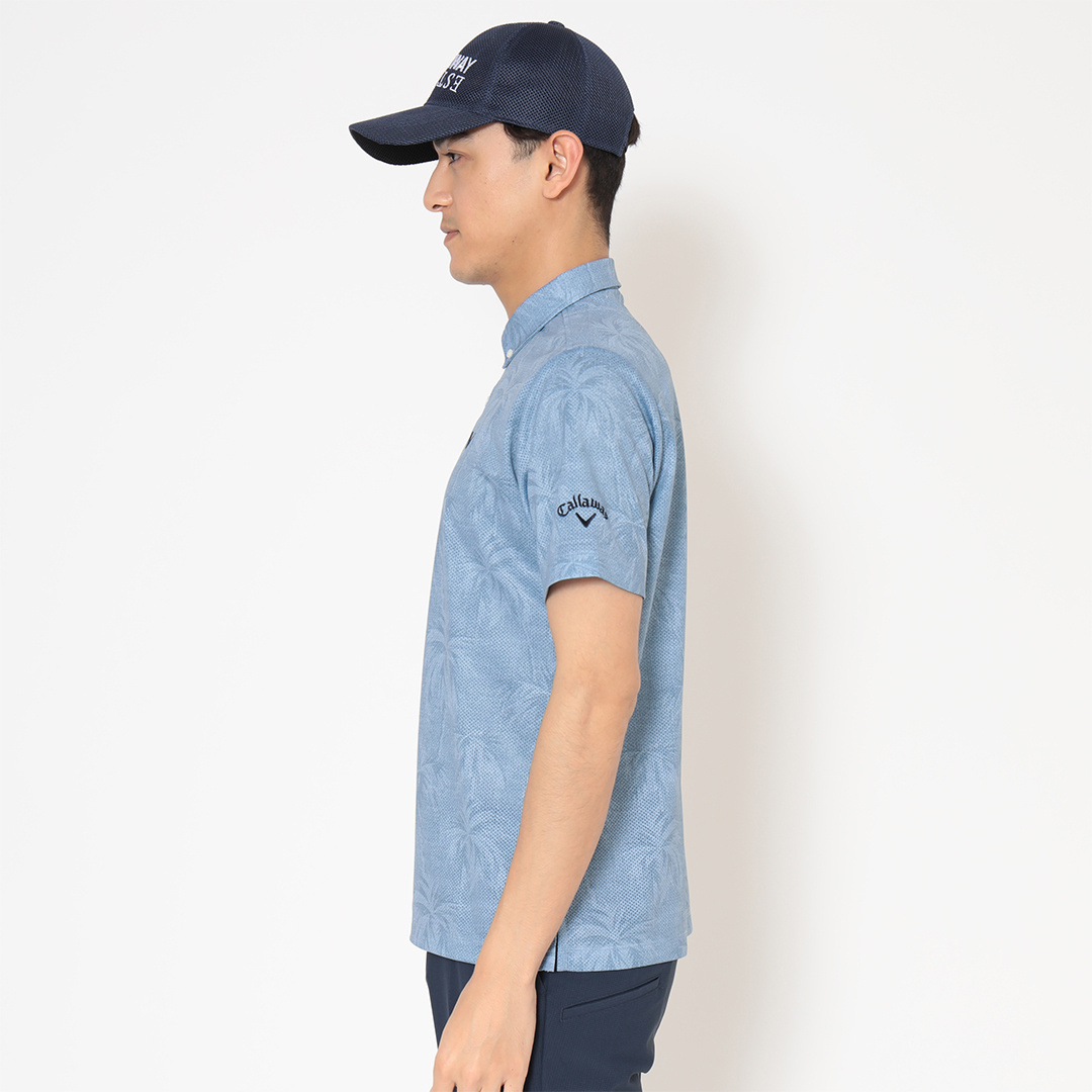 取扱店舗限定】かざあなメッシュシャンブレー柄半袖シャツ ※4Lサイズ