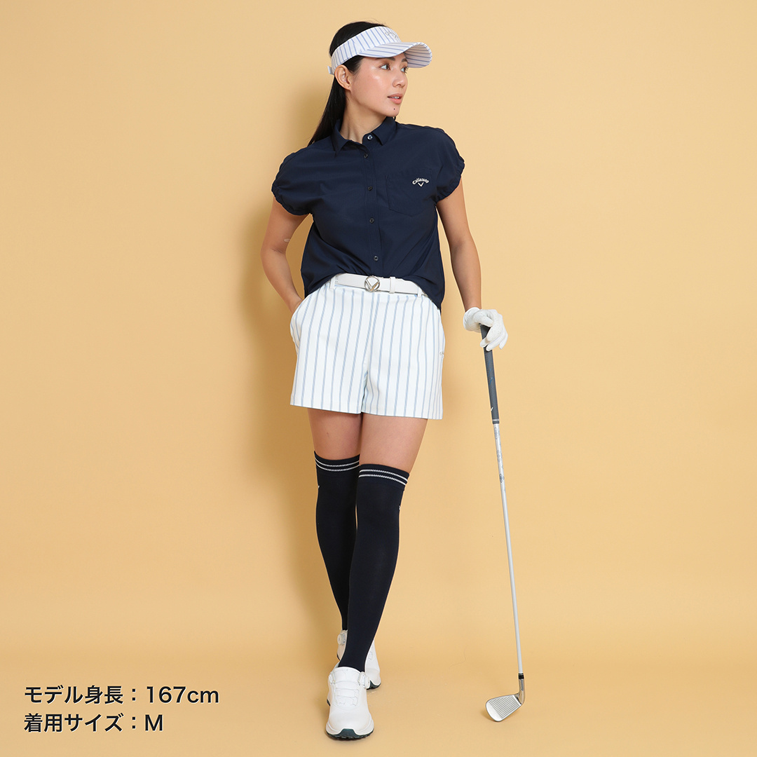 8WAYストレッチストライプショートパンツ (WOMENS)