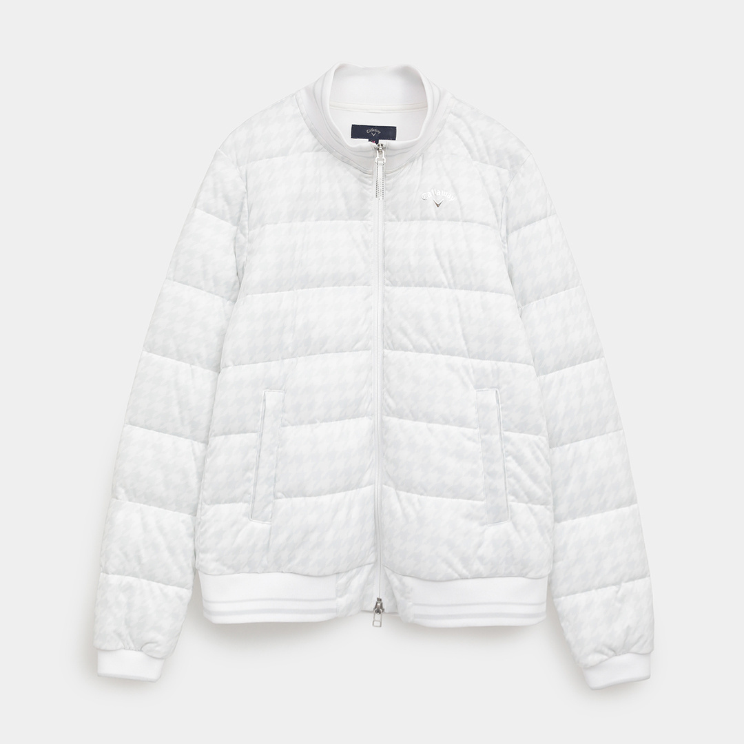 スターストレッチ千鳥プリント中綿ブルゾン (WOMENS)