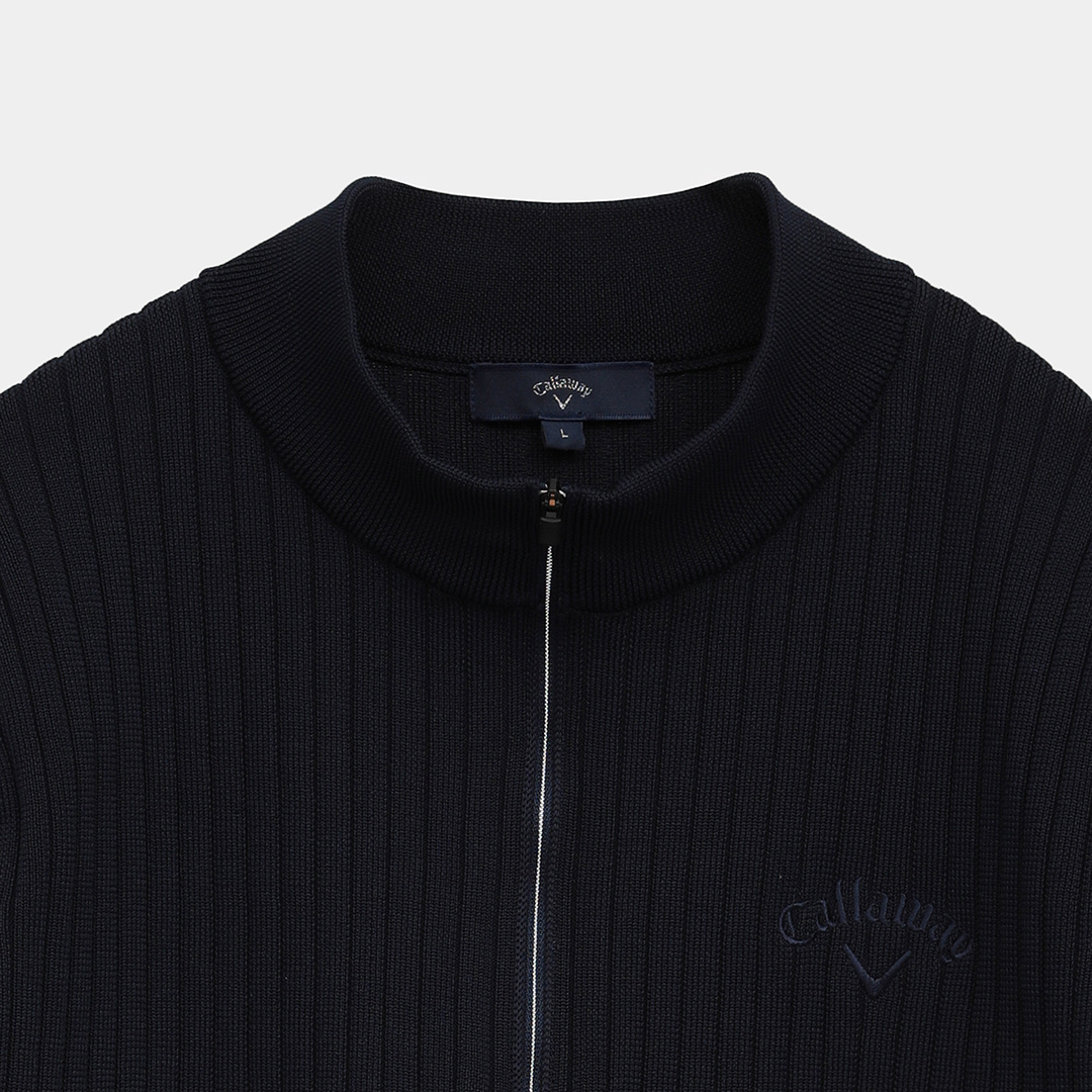 半袖ハーフジップモックネックニット ※4Lサイズあり (MENS)