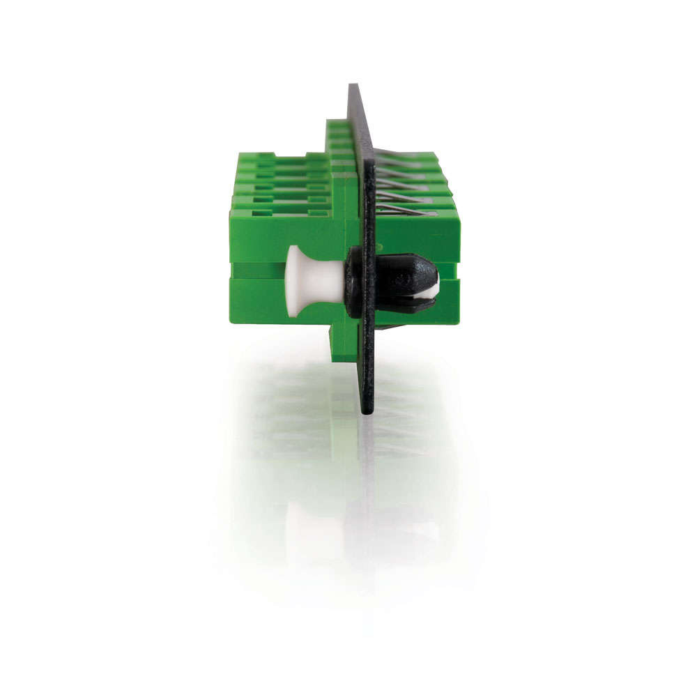 6-Strand, SC, Zirconia Insert, Single-Mode, APC, Green Adapter Panel