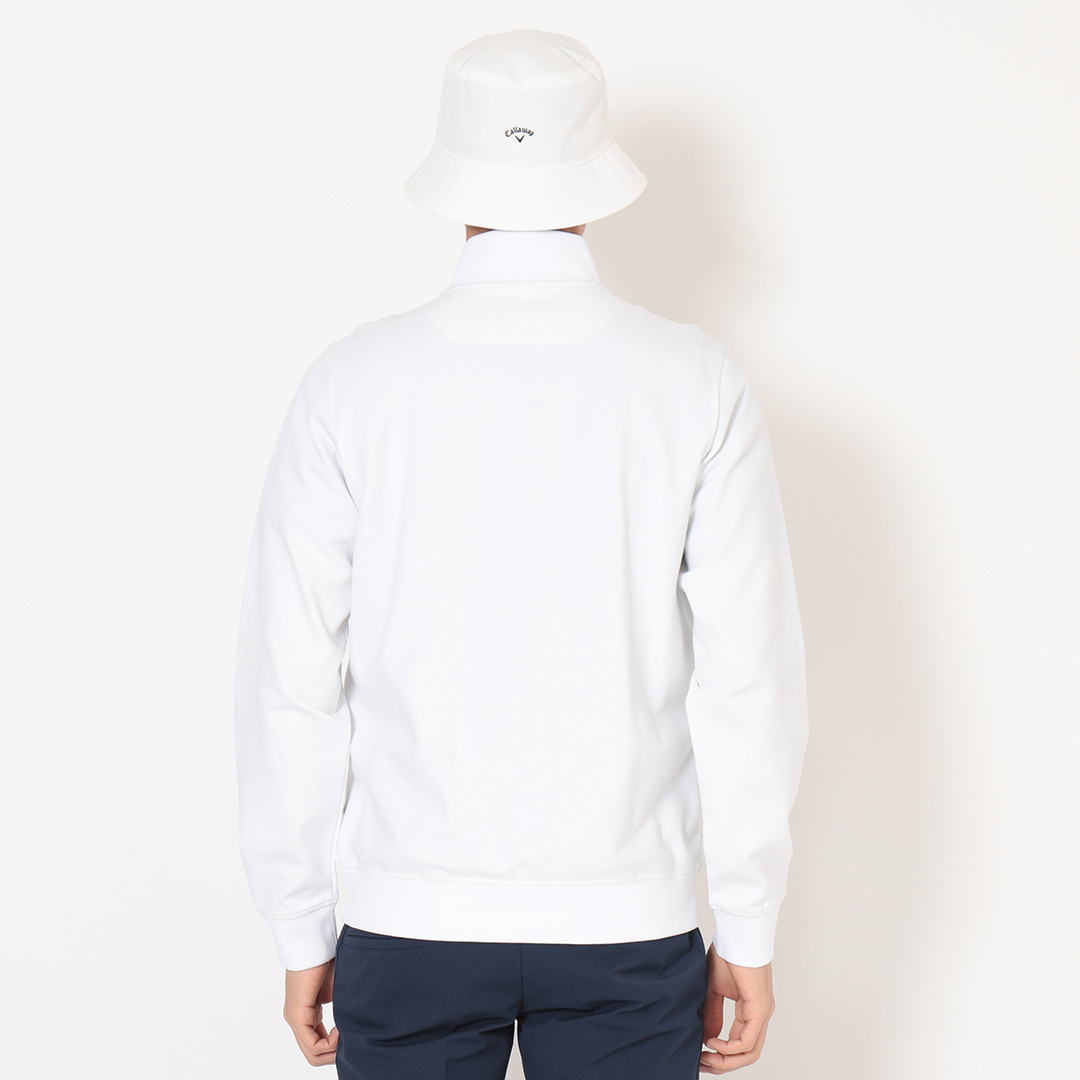 ポンチハーフジップ長袖スウェット (MENS)