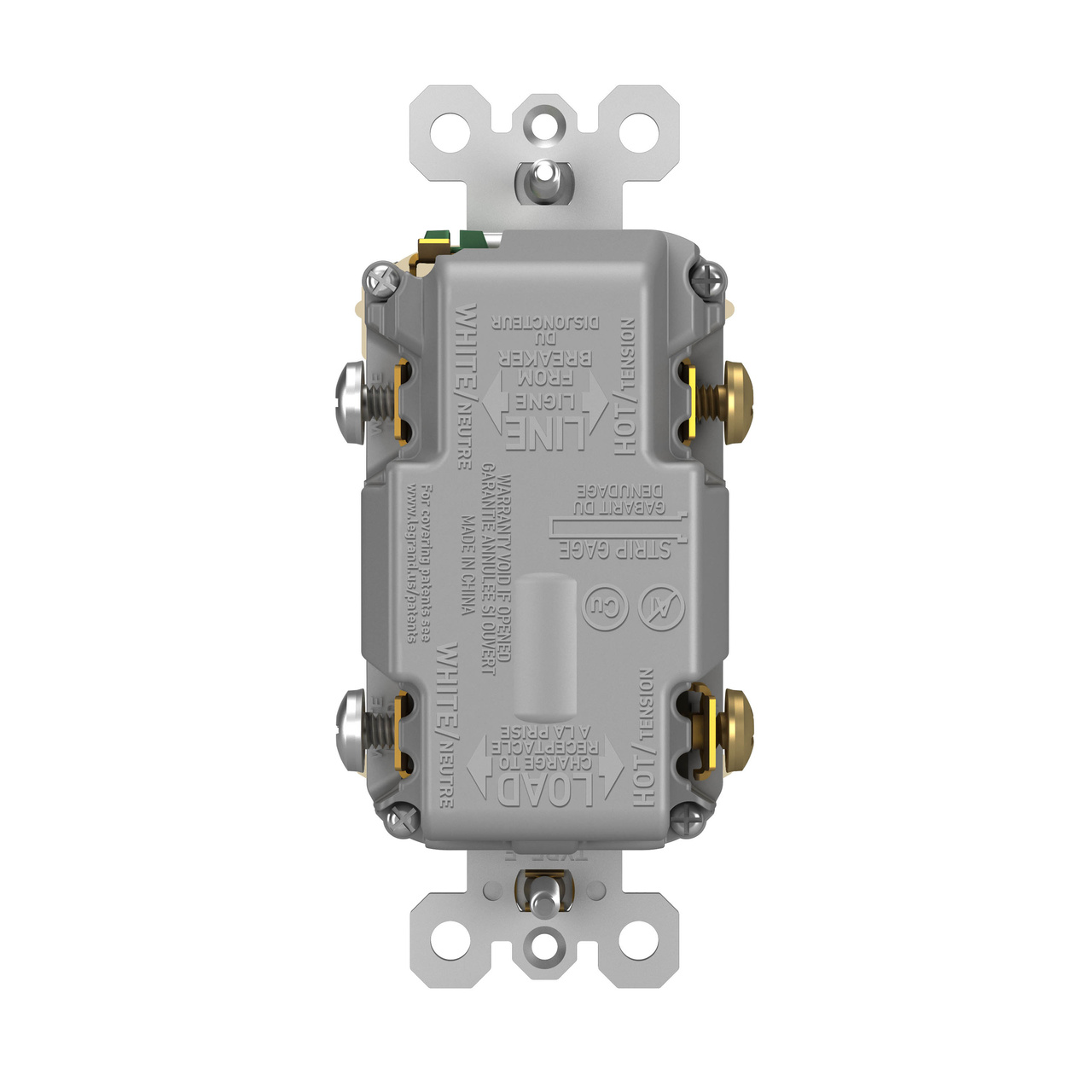 radiant Collection 20 amp GFCI USB Type C/C Outlet in Ivory