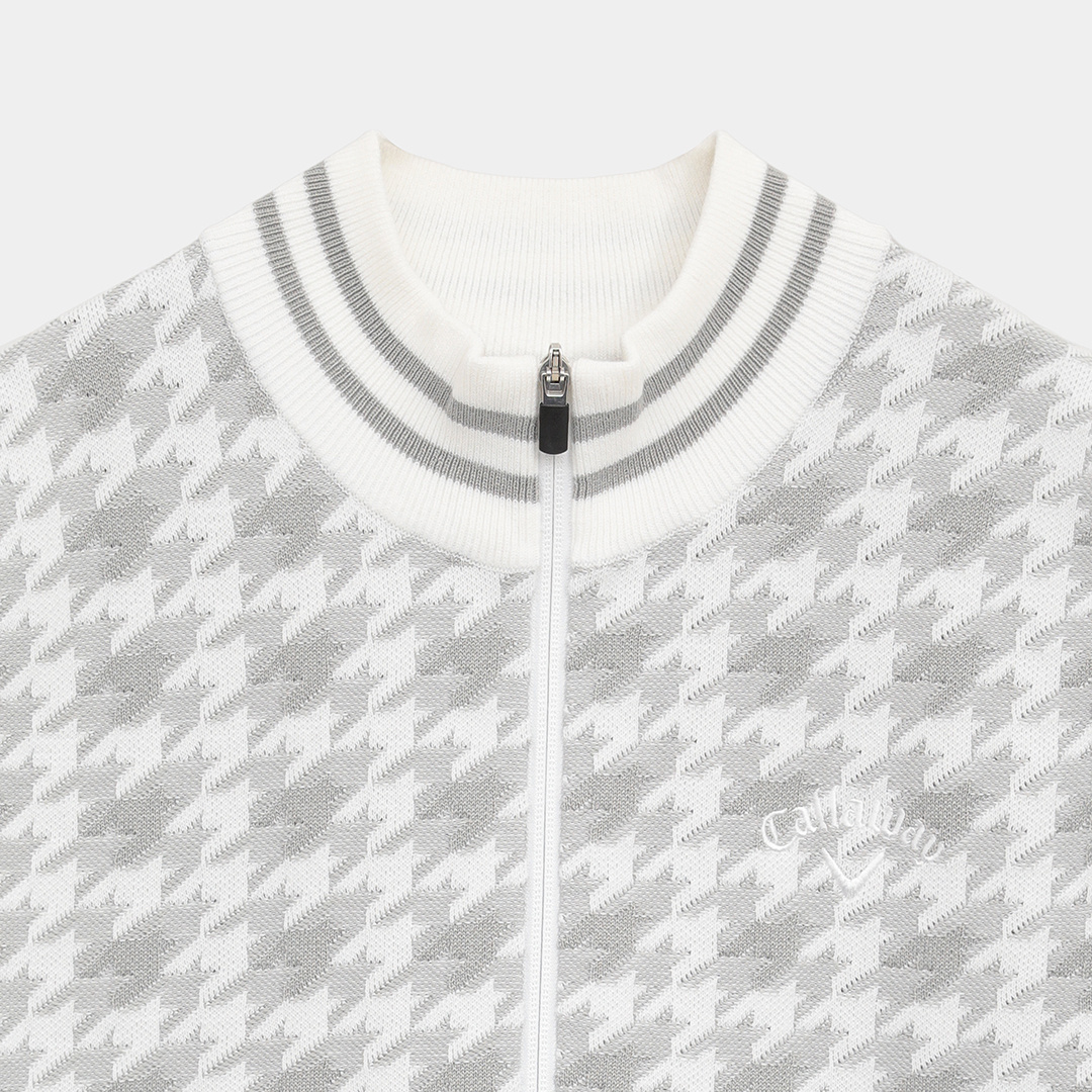 千鳥ジャカードフルジップニットベスト (MENS)