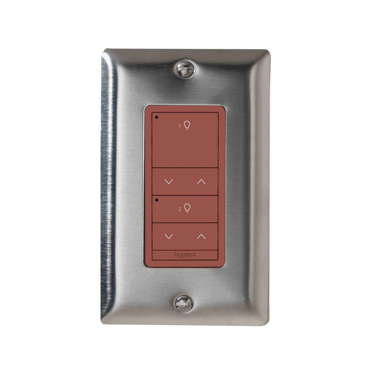 Red Wattstopper PLUS 2 Button 2 Rocker Switch