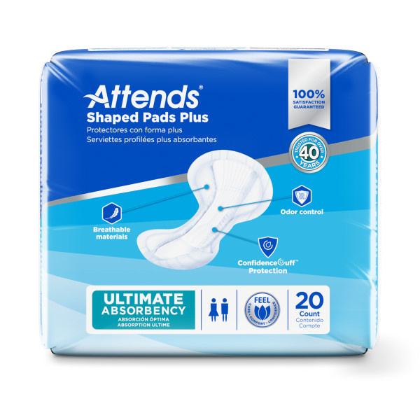 Attends Shaped Pads, Plus