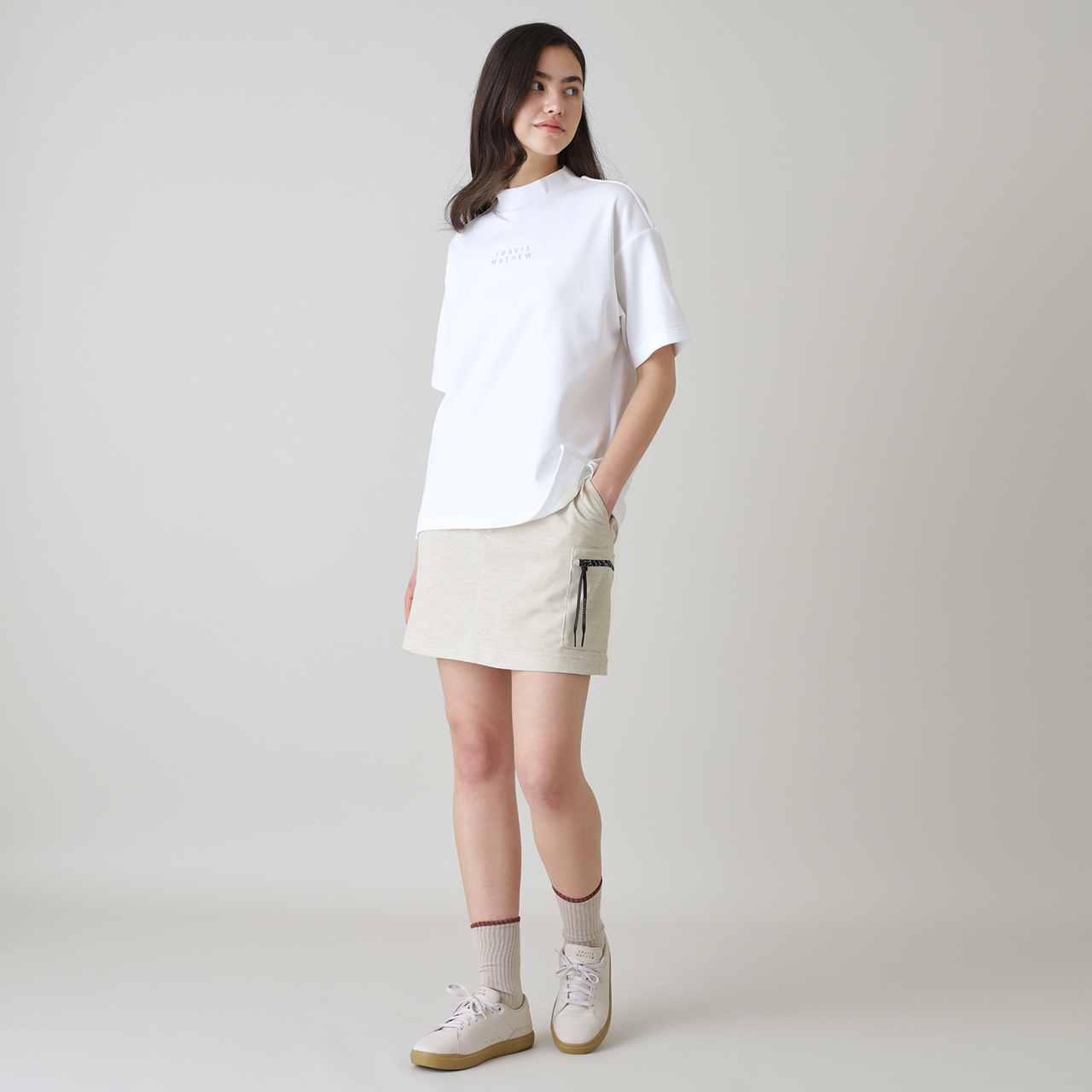 カラット®リラックスシルエット半袖セミモックネック(WOMENS)